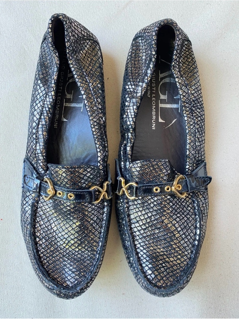 Black Metallic women’s Slip-On Loafers